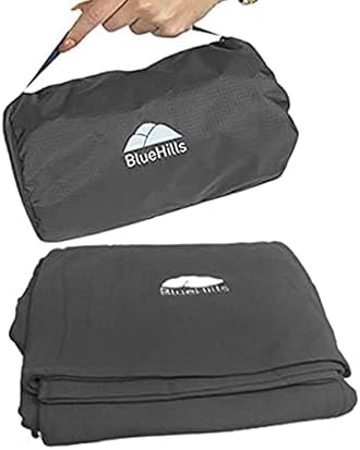 BlueHills Ultra Compact Travel Blanket Pillow Airplane Long Flights - Gray