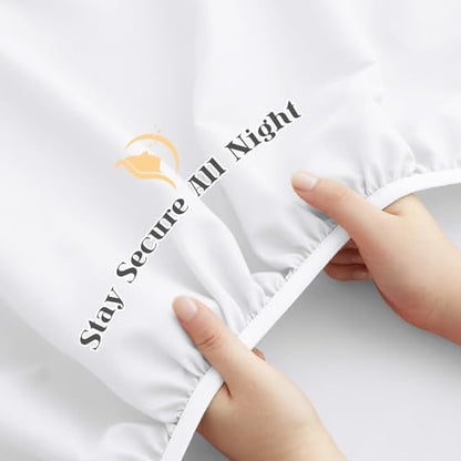 P Pothuiny 5-Piece Split King Sheets Set, White Soft Microfiber Fabric