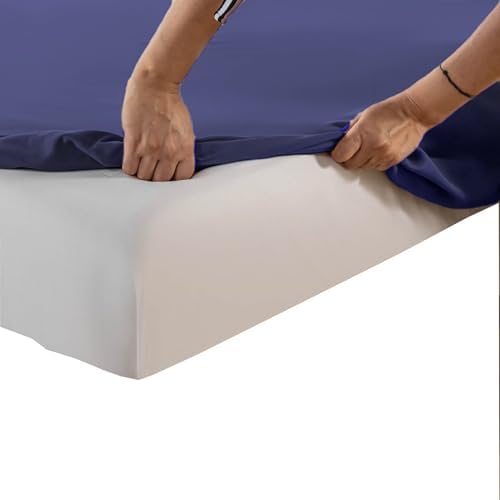 Kingnex Queen Sleeper Sofa Bed Sheets for 60x74 Pull Out Sofa Bed with 4-6 Deep Pocket Soft Double Brushed 1800 Microfiber 4 Piece Bedding Set Navy