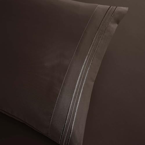 Clara Clark King Sheets, 6 Piece Set - Hotel Luxury Sheets for King Size Bed, Super Soft Bedding Set, King Size, Chocolate Brown