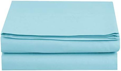 Elegant Comfort Premium Hotel Quality 1-Piece Flat Sheet, Luxury and Softest 1500 Premium Hotel Quality Microfiber Bedding Flat Sheet, Wrinkle-Free, Stain-Resistant, California King, Aqua