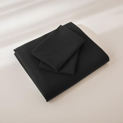 JIYUAN Super Queen Washed Cotton Duvet Cover Set Relaxed Linen Feel