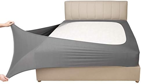 Mrs Awesome Stretch Jersey Box Spring Cover Queen/Queen XL, Light Gray