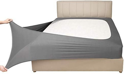 Mrs Awesome Stretch Jersey Box Spring Cover Queen/Queen XL, Light Gray