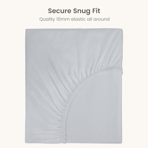 BIOWEAVES 100% Organic Cotton 1 King Size Fitted Sheet Only | 300 Thread Count Sateen Weave GOTS Certified with Deep Pocket - Glacier Gray