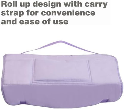 EVERYDAY KIDS Nap Mat with Removable Pillow - Lavender - Carry Handle with Straps Closure, Rollup Design, Soft Microfiber for Preschool, Daycare, Travel Sleeping Bag - Ages 3-6 Years