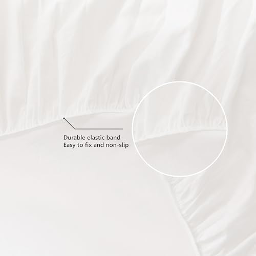 FALUCA Soft Cozy French Linen Bed Skirt with Pleated Frills - 14" Tailored Drop Dust Ruffle for Farmhouse & Modern Bedrooms, Breathable Linen-Cotton Blend, Easy-Fit Bedding (14" King, White)