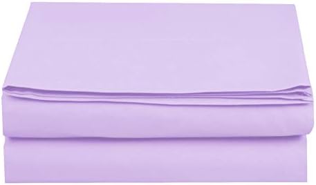 Elegant Comfort Premium Hotel Quality 1-Piece Flat Sheet, Luxury and Softest 1500 Premium Hotel Quality Microfiber Bedding Flat Sheet, Wrinkle-Free, Stain-Resistant, Full, Lilac