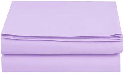 Elegant Comfort Premium Hotel Quality 1-Piece Flat Sheet, Luxury and Softest 1500 Premium Hotel Quality Microfiber Bedding Flat Sheet, Wrinkle-Free, Stain-Resistant, Full, Lilac