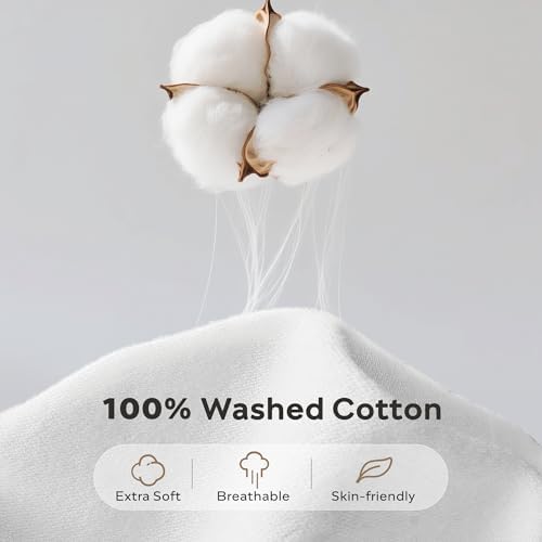 JELLYMONI Washed Cotton Duvet Cover - Off White, Twin XL Size 66x92 Inches, 2-Piece Bedding Set with Button Closure, Includes 1 Duvet Cover & 1 Pillowcase (Comforter Not Included)