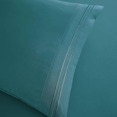 Clara Clark Full Sheets, 6 Piece Set - Hotel Luxury Bed Sheets, Super Soft Bedding Set, Full Size, Teal