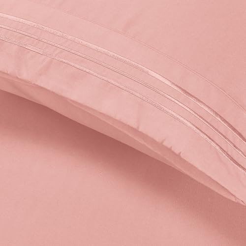 Elegant Comfort Luxury 4-Piece Bed Sheet Set - Luxury Bedding 1500 Premium Hotel Quality Microfiber, Wrinkle Resistant Cool & Breathable, Easy Elastic Fitted, Twin/Twin XL, Dusty Rose