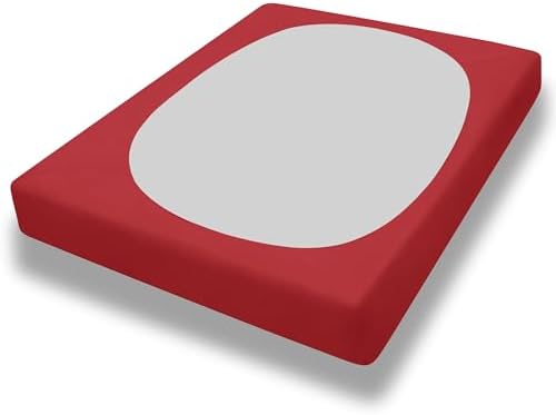 PureFit Stretchy Box Spring Cover King - Elastic Fitted Box Spring Wrap Around 4 Sides, Wrinkle & Fading Resistant Fits King and C-King Size Beds, Red