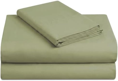 Twin XL Cotton Knit Jersey Sheet Set, 15" Deep Pocket, Sage, 3PC