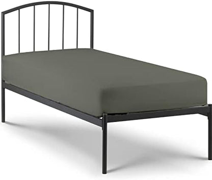1 PC Cot Size 28" x 75" Fitted Sheet Only, 100% Egyptian Cotton, Stone Grey