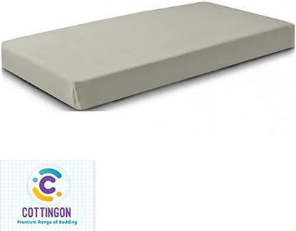 1 PC Cot Size 30" x 75" Fitted Sheet, 100% Egyptian Cotton, Abalone Grey