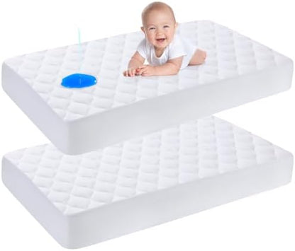 Yoofoss Waterproof Crib Mattress Protector Sheets Fitted 2 Pack 52''x28''