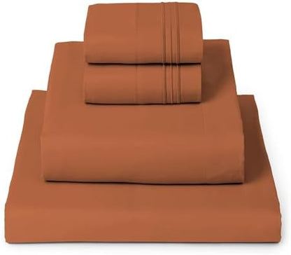 Mellanni Iconic 4-Piece, Ultra Soft Sheet Set (King, Terracotta)