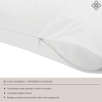 Bioweaves 100% Organic Cotton Breathable Pillow Protectors GOTS Certified with Zipped Closure – Standard, 20 x 26 inches, 2-Pack