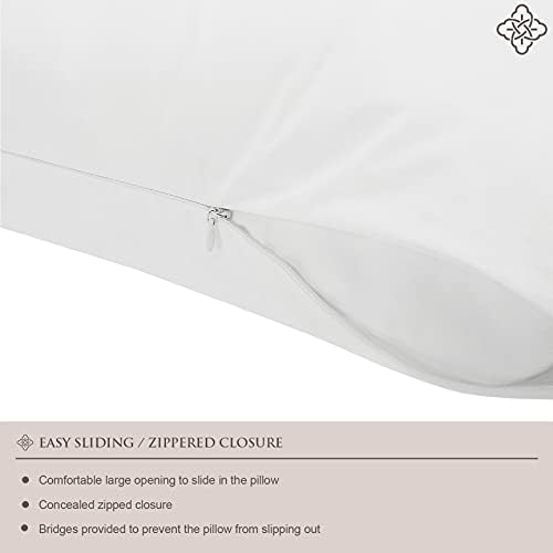 Bioweaves 100% Organic Cotton Breathable Pillow Protectors GOTS Certified with Zipped Closure – Standard, 20” x 26”, 4-Pack