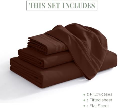 Elegant Comfort Luxury 4-Piece Bed Sheet Set - Luxury Bedding 1500 Premium Hotel Quality Microfiber, Wrinkle Resistant Cool & Breathable, Easy Elastic Fitted, California King, Brown