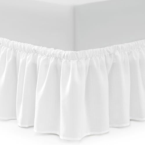 Casual Living Queen Bed Skirt, Ruffled Wrap-Around, 15" Drop, White