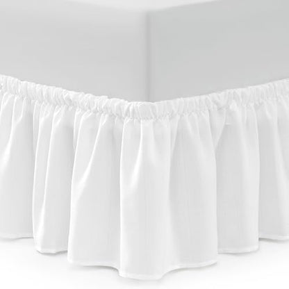 Casual Living Queen Bed Skirt, Ruffled Wrap-Around, 15" Drop, White