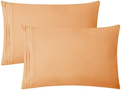 Clara Clark Bed Sheets, Premier 1800 Series 4 Piece Bed Sheet Set, Deep Pocket, Wrinkle, Fade, Stain Resistant, Luxury Soft Bedding Sheets & Pillowcases, Queen, Apricot Orange