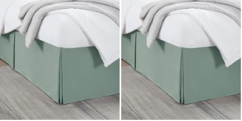 Nestl Sage Green Bed Skirt King Size - King Bed Skirt 14 Inch Drop - Brushed Microfiber Bed Skirts - Hotel Quality Pleated Bed Skirt - Shrinkage & Fade Resistant (Pack of 2)