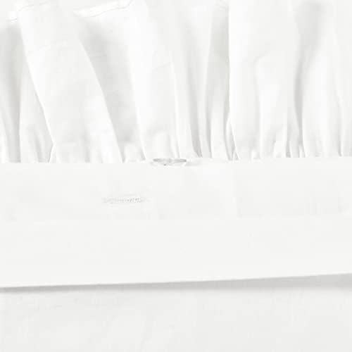 Lush Decor Reyna Ruffle Cotton Duvet Cover Set 3 Piece Set Full/ Queen, Pure White - Queen Size Bedding Set - White Duvet Queen- Ruffled Bedding - Coquette Decor