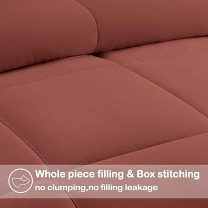 EASELAND Twin XL Down Alternative Comforter, Terracotta, 68x92 Inches