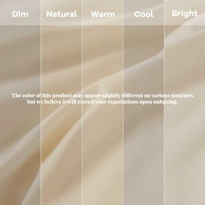 Duvet Cover King Size Duvet Cover Set 100% Egyptian Cotton, 1600 Thread Count,Ultra Soft & Breathable Luxury Bedding with Zipper Closure & Corner Ties, 3PCS(Khaki,104''x90''