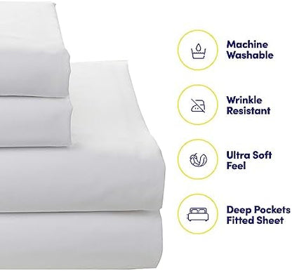 Sweet Home Collection 5 Piece Comforter Set Bag Solid Color All Season Soft Down Alternative Blanket & Luxurious Microfiber Bed Sheets, Genova, Twin