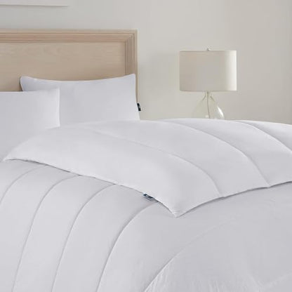 Serta Power Chill Soft Cooling Down Alternative Comforter, Lightweight Twin/ Twin XL Comforter, Duvet Insert with 4 Corner Tabs, All Season Bedding, White