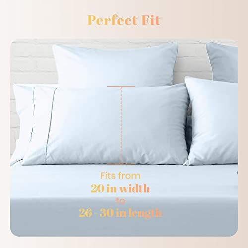 800 Series Standard/Queen Pillow Cases Set of 2, Light Blue