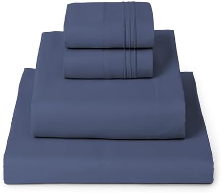 Mellanni Iconic 4-Piece Microfiber Sheet Set (Queen, Blue Nova)