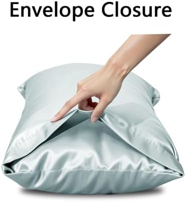 Vielit Satin Body Pillow Pillowcase 1pc,Silky Body Pillow Cover Similar to Silk Pillow Cases Soft Body Pillow Case 20x54 & Envelope Closure,Gift for Women Men Sage Green & 1 Satin Scunchie