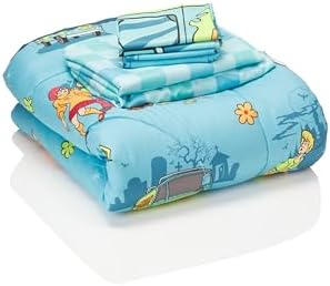 Franco Scooby Doo Scoobtober Bedding 7 Piece Super Soft Reversible Comforter and Sheet Set with Sham, Full, (Officially Licensed Product)