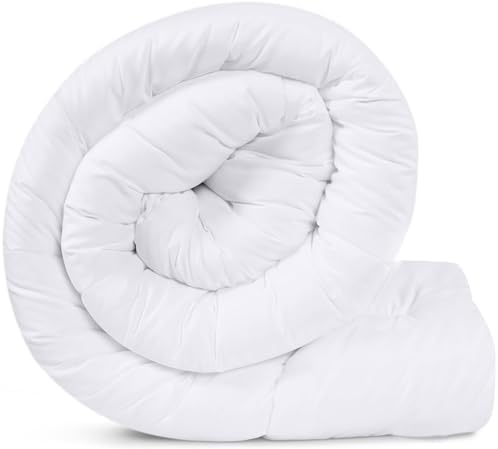 Utopia Bedding Comforter Duvet Insert, Quilted Comforter with Corner Tabs, Box Stitched Down Alternative Comforters (White, 220 x 240)