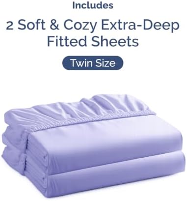 CGK Linens 2 Pack Extra Deep Twin Fitted Sheets - Lavender