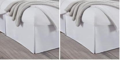 Nestl White Bed Skirt King Size - King Bed Skirt 14 Inch Drop - Brushed Microfiber Bed Skirts - Hotel Quality Pleated Bed Skirt - Shrinkage & Fade Resistant (Pack of 2)