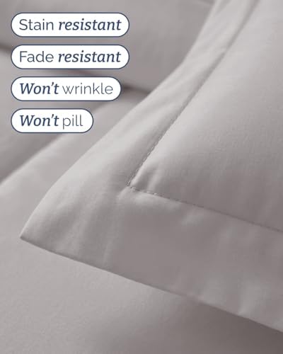 Twin Comforter Set - 5 Piece Bed in a Bag Twin Size Bed Set - Light Grey
