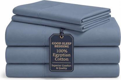100% Egyptian Cotton Split King Sheets Sets for Adjustable Bed, Slate Gray