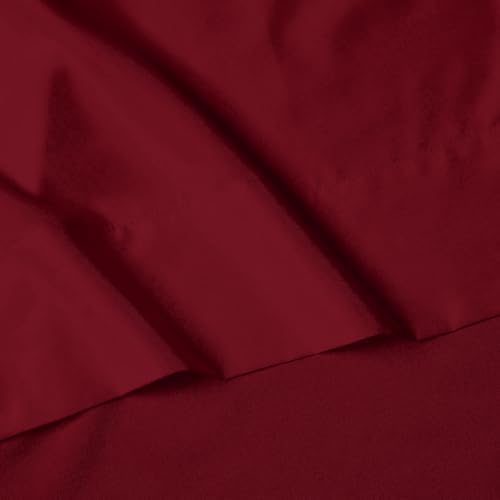 Elegant Comfort Luxury 1500 Premium Hotel Quality Microfiber 4-Piece Sheet Set - Wrinkle Resistant, All Around Elastic Fitted Sheet, Deep Pocket up to 16", Twin/Twin XL, Burgundy
