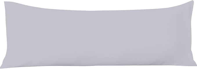 Comfort Beddings Body Pillowcase, 100% Organic Cotton 600 Thread Count Sateen, Soft Cooling Silver, 1-Pack, Hidden Zipper Closure, Hotel Quality, Fade & Shrink Resistant, 20 x 48 Inches