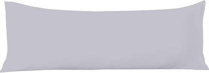Comfort Beddings Body Pillowcase, 100% Organic Cotton 600 Thread Count Sateen, Soft Cooling Silver, 1-Pack, Hidden Zipper Closure, Hotel Quality, Fade & Shrink Resistant, 20 x 48 Inches
