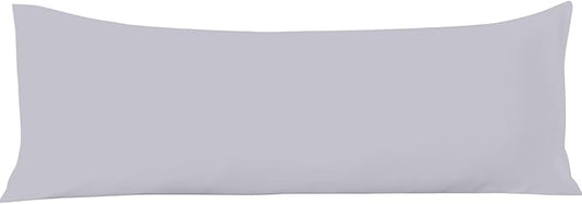 Comfort Beddings Body Pillowcase, 100% Organic Cotton 600 Thread Count Sateen, Soft Cooling Silver, 1-Pack, Hidden Zipper Closure, Hotel Quality, Fade & Shrink Resistant, 20 x 48 Inches