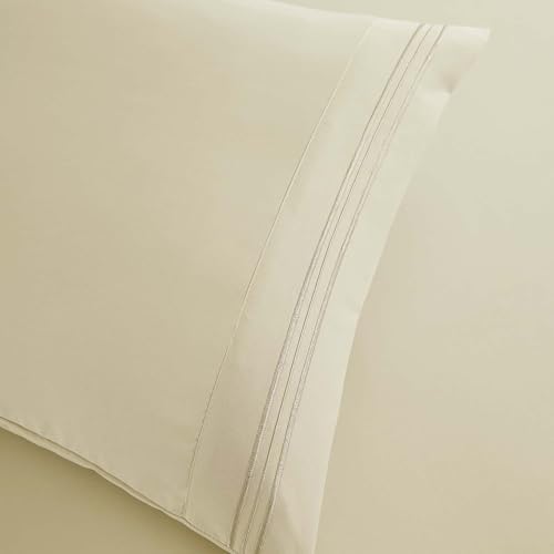 Clara Clark Twin Sheets, 5 Piece Set - Hotel Luxury Sheets for Twin Size Bed, Super Soft Bedding Set, Twin Size, Beige Cream