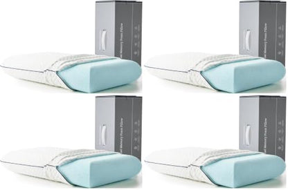 WEEKENDER Gel Memory Foam Pillow - King Size - Medium Firm Feel - Neck and Shoulder Support - Side & Back Sleepers - Home, Hotel, & Hospital Essentials - CertiPur Certified (Pack of 4)