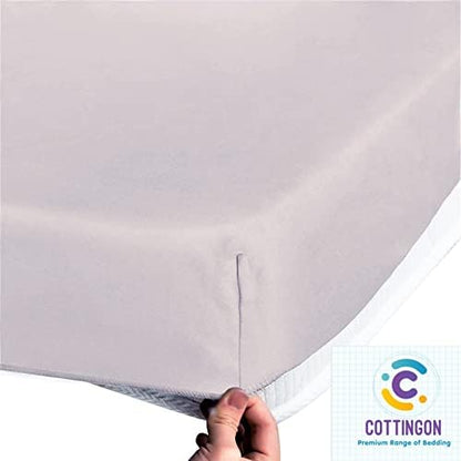 1 PC Cot Size 33" x 75" Fitted Sheet Only, 100% Egyptian Cotton, Blush Pink